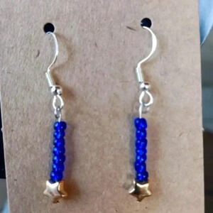 NWT..saltlife nautical stars beaded earrings.. .925 silver